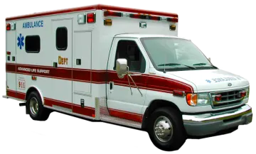 an ambulance is shown on a white background