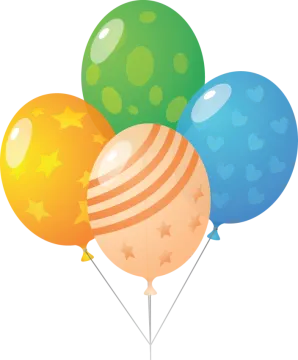 a bunch of balloons on a white background
