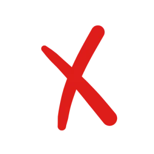 a red x icon on a white background