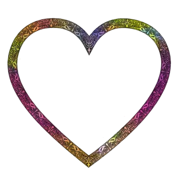 a rainbow colored heart shaped frame