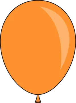 an orange balloon on a white background