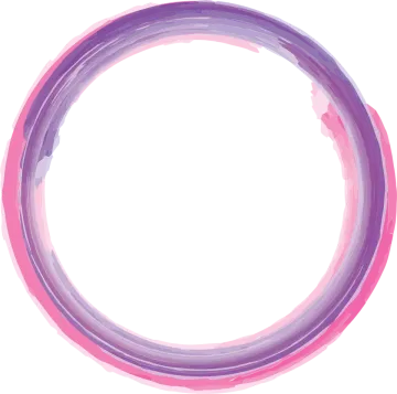 a pink and purple circle with a white background