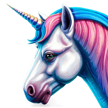 a drawing of a unicorn's head