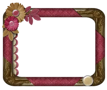 a picture frame with flowers and leaves