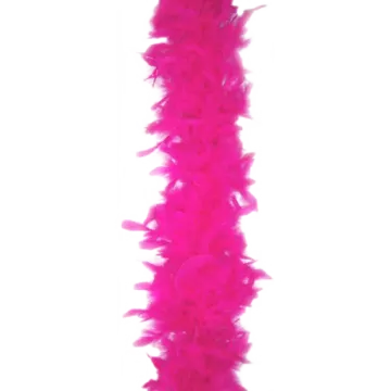 a pink feather garland on white background