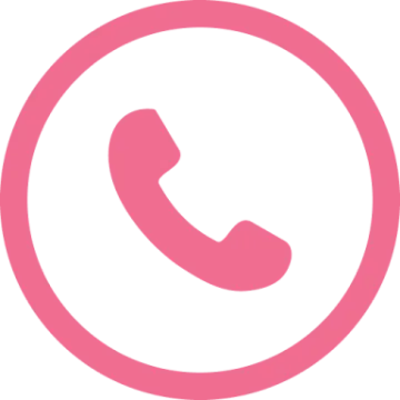 a pink phone icon in a circle
