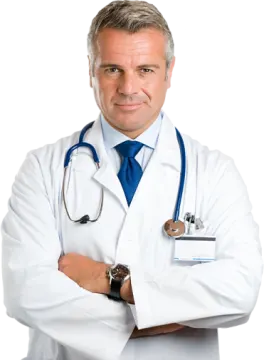 a doctor standing with his arms crossed