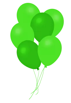 a bunch of green balloons