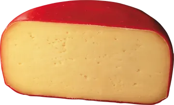 a piece of cheese on a white background