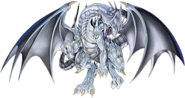 an image of a white dragon with blue wings