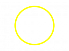 a yellow circle on a white background