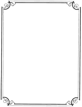 a black and white frame with scrolls