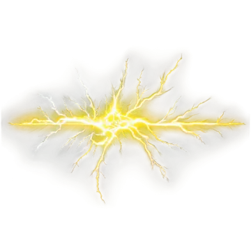 a yellow lightning bolt on a white background