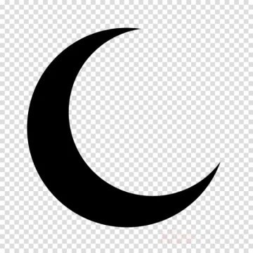 a black crescent on a transparent background