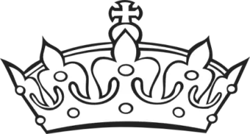 a black and white drawing of a crown