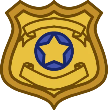 a police badge with a star on it