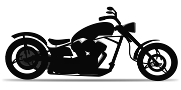 a motorcycle silhouetted on a white background