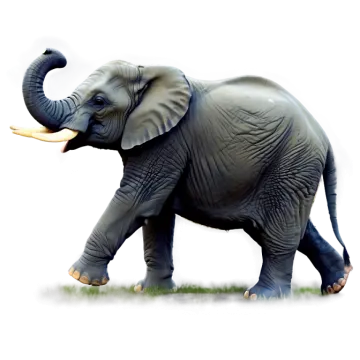 an elephant is walking in the grass