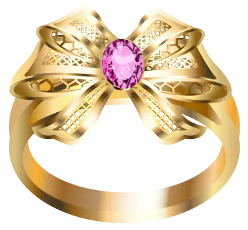 a gold ring with a pink stone in the center