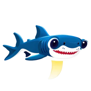 a cartoon shark with big teeth