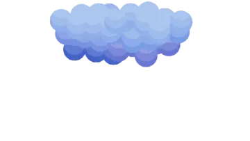 a blue cloud on a white background