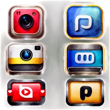 a set of four different app icons