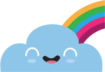a cloud with a rainbow in the middle