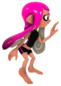 a cartoon character with pink hair and glasses