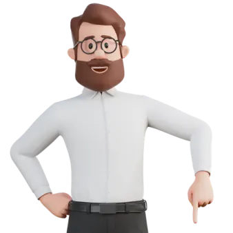 a 3d man with glasses and a beard