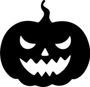 a black and white image of a halloween pumpkin