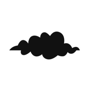 a black and white silhouette of a cloud