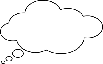 a black and white thought bubble