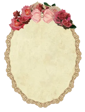 a round frame with roses on it