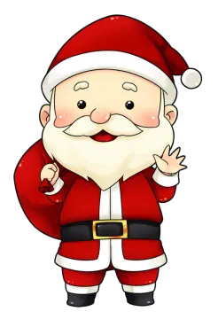 a cartoon santa claus with his arms crossed