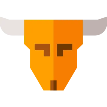 an orange bull's head
