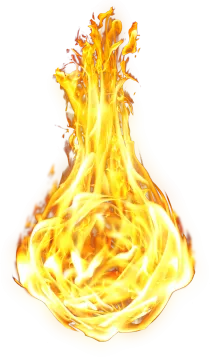 a fire on a white background