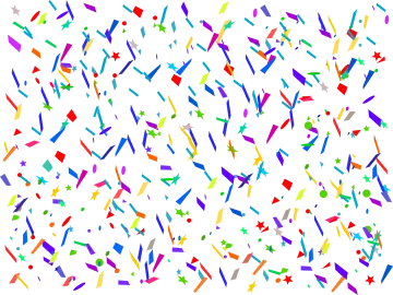 a white background with lots of colorful confe