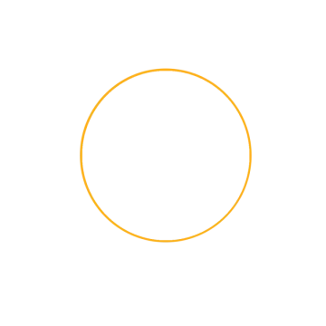 an orange circle with a white background