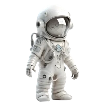 an astronaut is standing on a white background