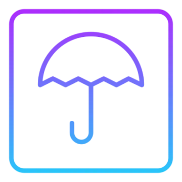 a blue and purple square with an umbrella