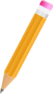 an orange pencil with a pink tip