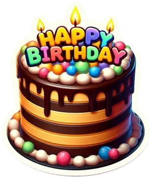 a birthday cake with candles on top of it