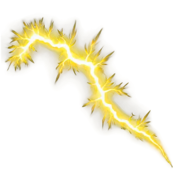 a yellow lightning on a white background