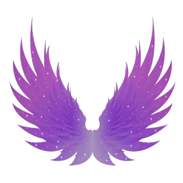 a purple angel wings on a white background
