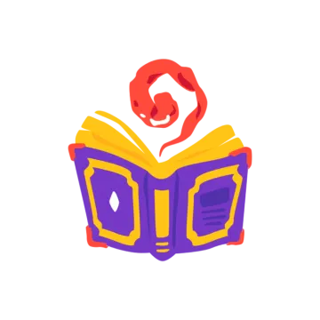 a cartoon character reading a book