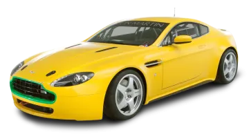 a yellow sports car on white background