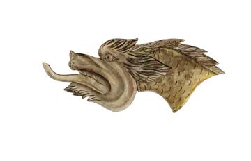 a drawing of an elephant with its mouth open