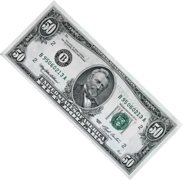 a dollar bill on a white background