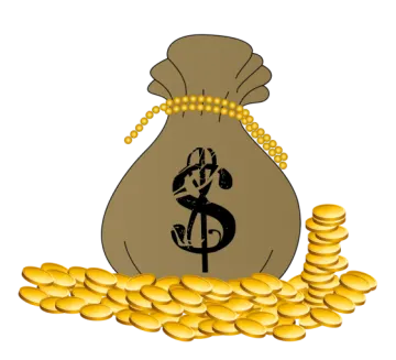a bag full of gold coins