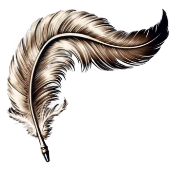 a feather tattoo on a white background